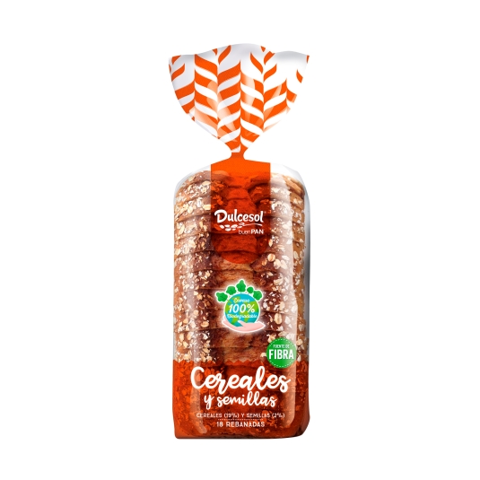 pan molde 15 cereales y semillas, 675g