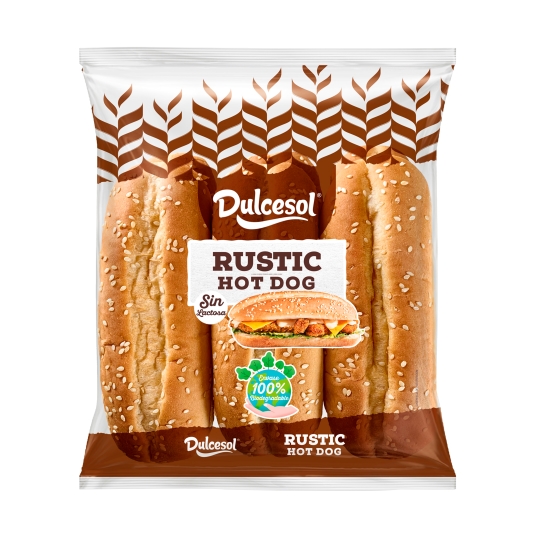 pan hot dog rústico 6ud, 330g