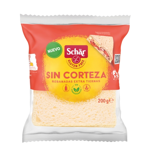 pan de molde sin corteza, sin gluten, 200g