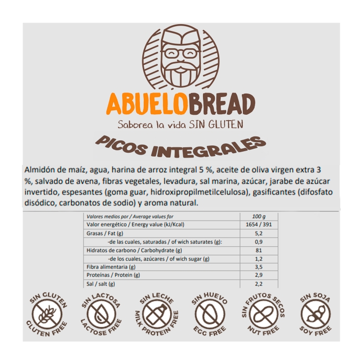 picos integral de harina de arroz, 80g