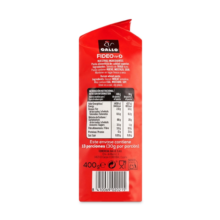 fideo nº0, 400g