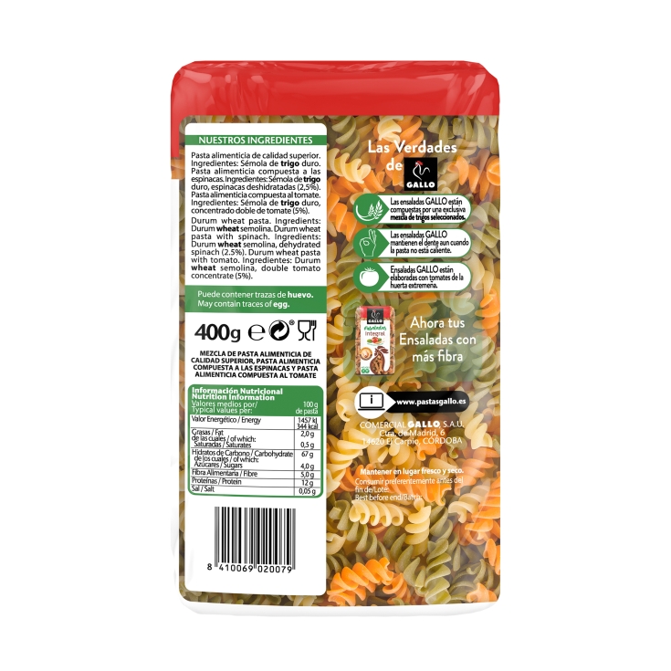 hélices  gallo, 400g