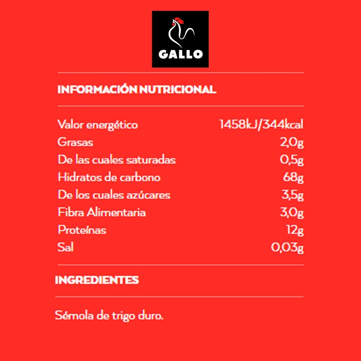 tallarín gallo, 250g