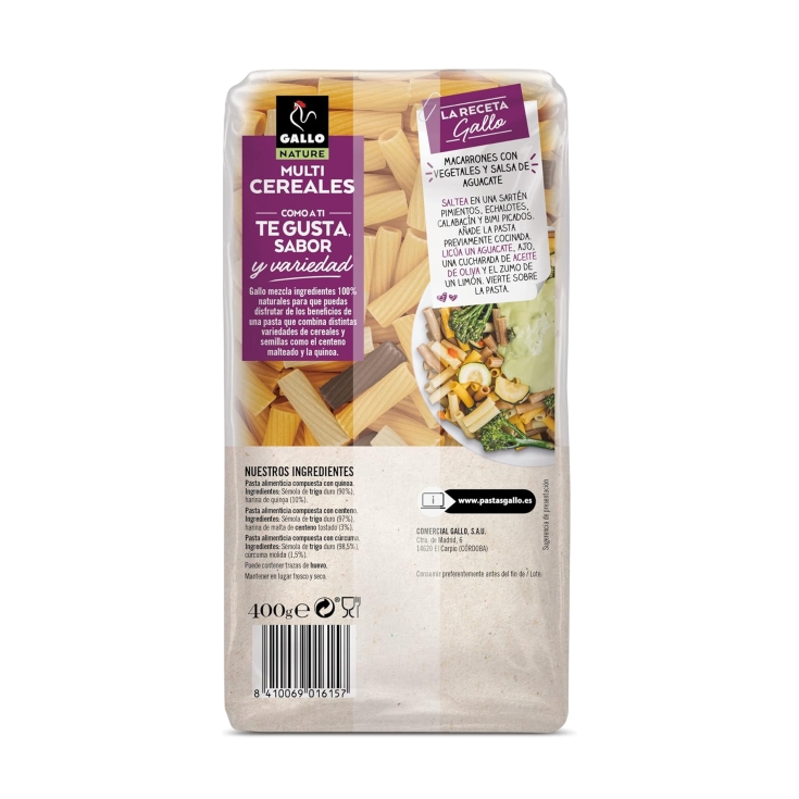macarrón multicereales, 400g
