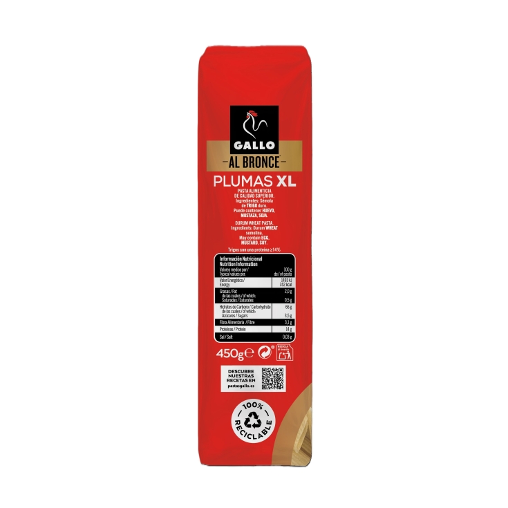 plumas xl bronce gallo, 450g