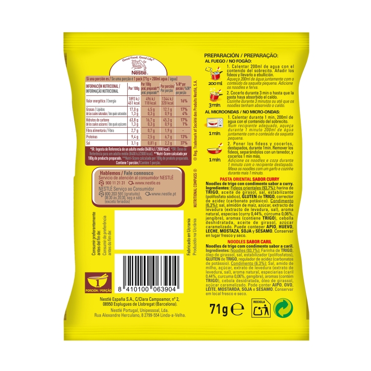 pasta oriental curry, 71g