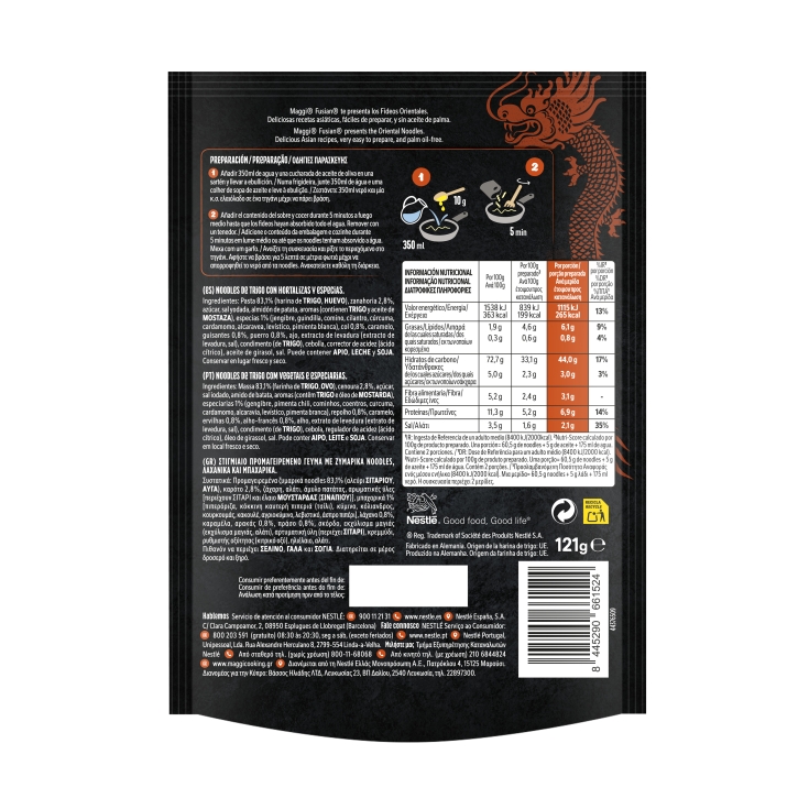 fideos orientales classic fusian, 121g