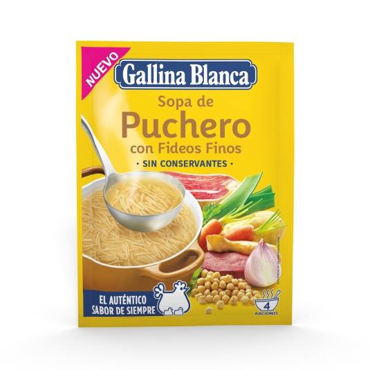 sopa de puchero con fideos finos, 72g