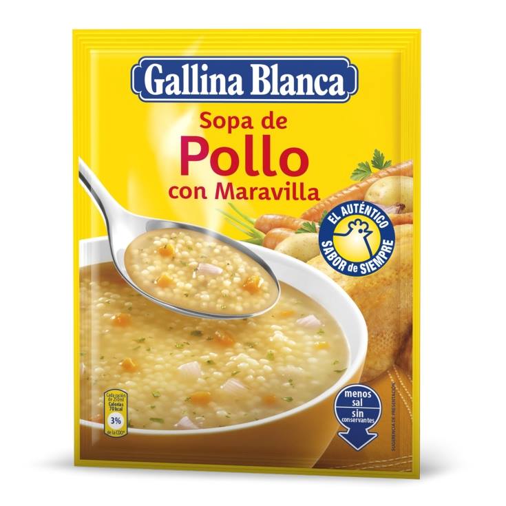 sopa pollo con maravilla sobre, 85g