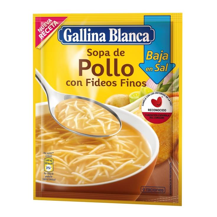 sopa pollo baja en sal sobre, 68g