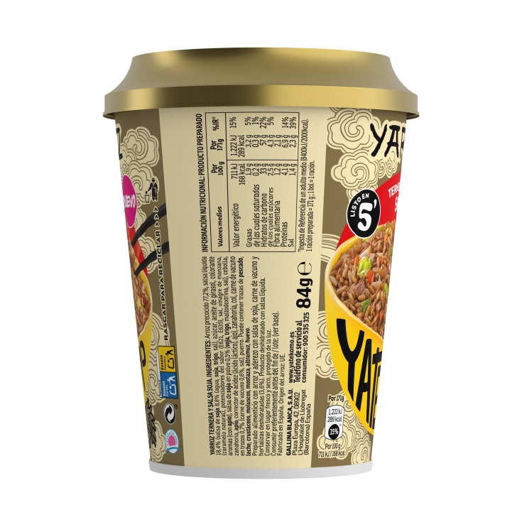 yarroz ternera salsa soja vaso, 83g