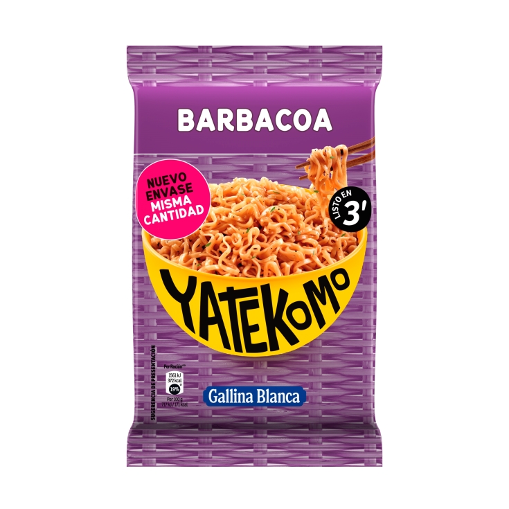 fideos yatekomo barbacoa bolsa, 82g