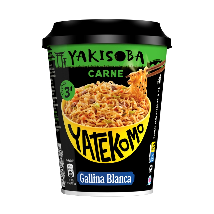 fideos yakisoba carne vaso, 93g