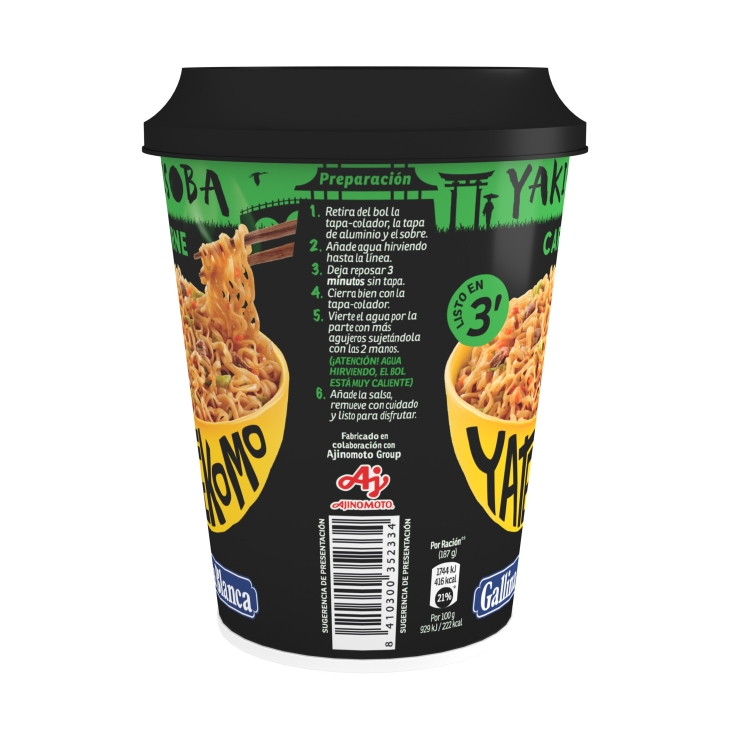 fideos yakisoba carne vaso, 93g