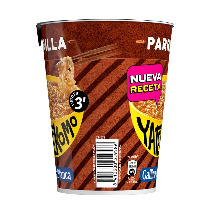 fideos orientales yatekomo parrilla vaso, 59g