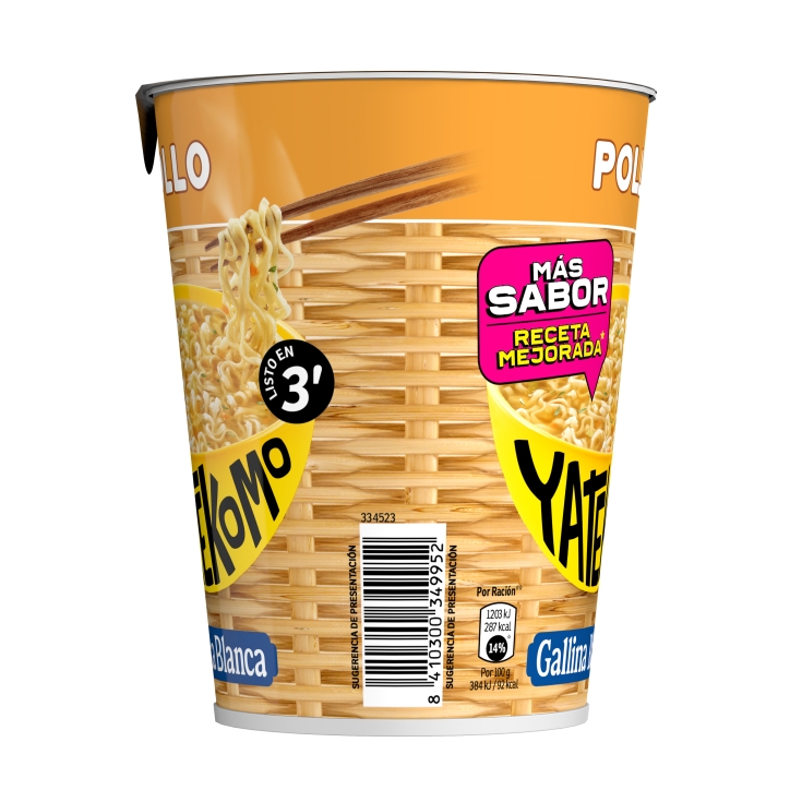 fideos orientales yatekomo pollo vaso, 60g