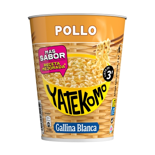 fideos orientales yatekomo pollo vaso, 60g