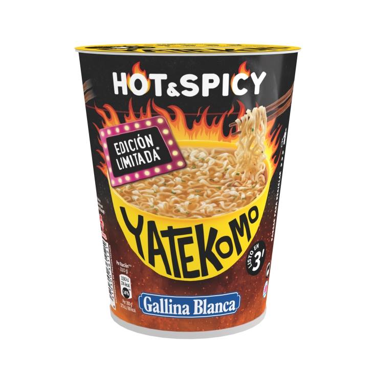 fideos orientales yatekomo hot & spicy vaso,