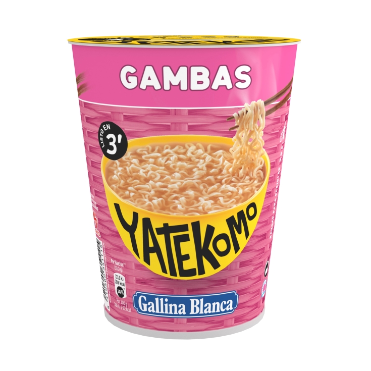 fideos orientales yatekomo gambas vaso, 60g