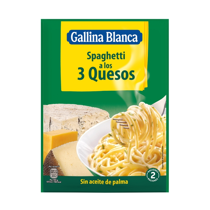 spaghettis 3 quesos, 175g