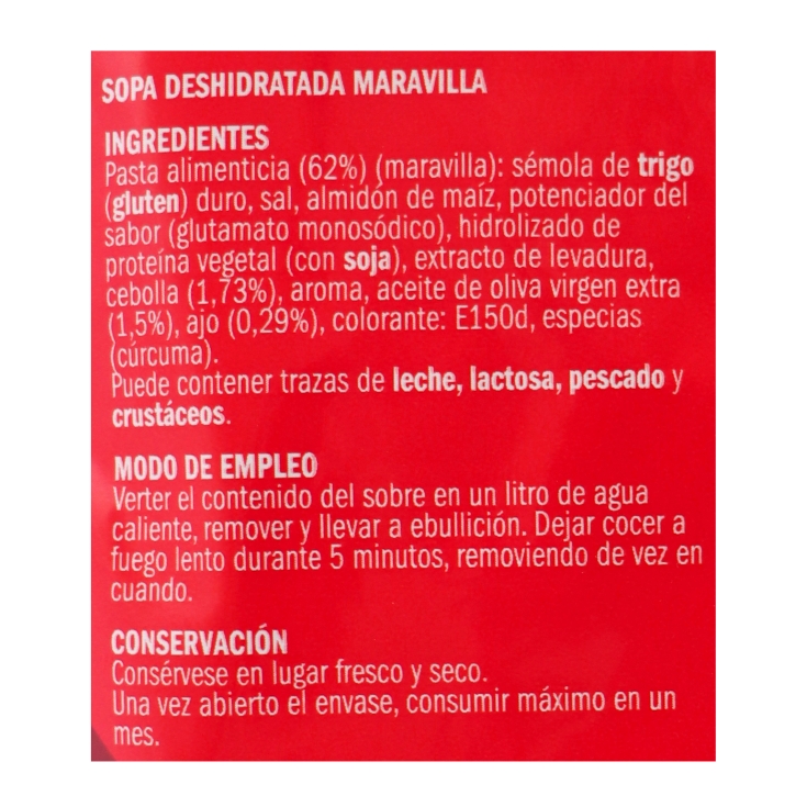 sopa maravilla sobre, 80g