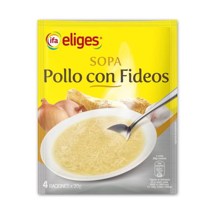 sopa pollo fideos sobre, 80g