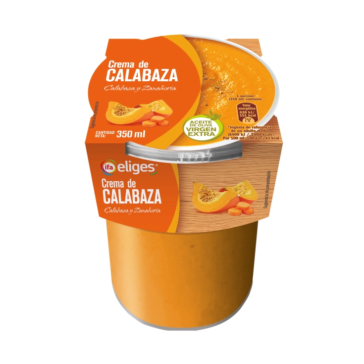 crema refrigerada calabaza, 350g