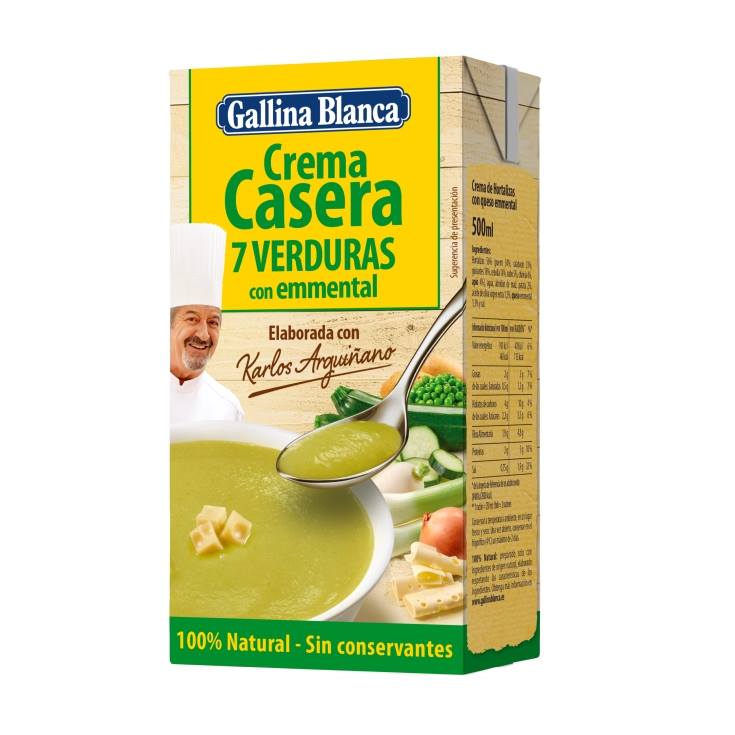 crema 7 verduras con emmental, 500ml