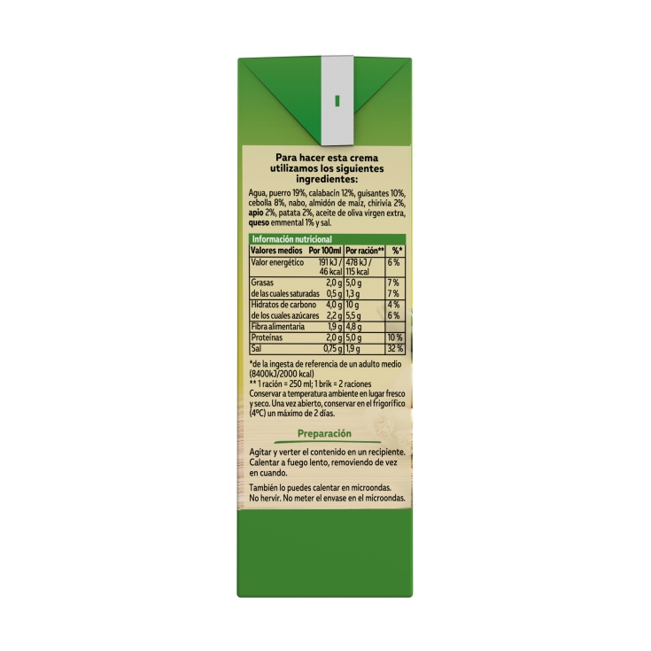 crema 7 verduras con emmental, 500ml