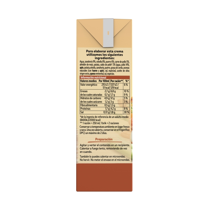 crema pollo con verduras, 500ml