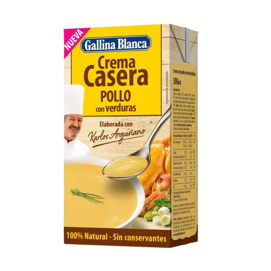 crema pollo con verduras, 500ml