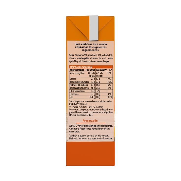 crema calabaza con toque de nata, 500ml