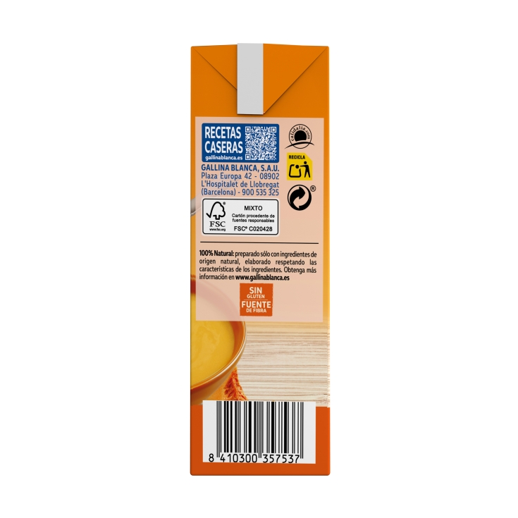 crema calabaza con toque de nata, 500ml