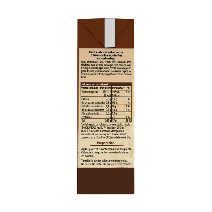 crema champiñones con pollo, 500ml
