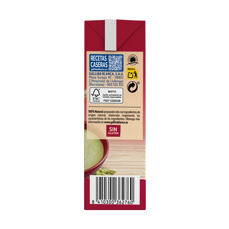 crema esparrágos con jamón, 500ml