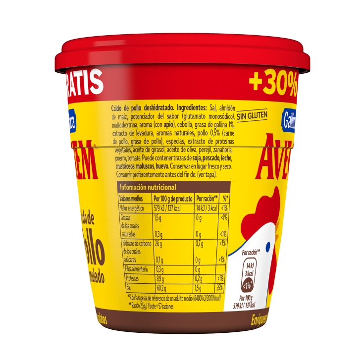 caldo de pollo granulado, 143g