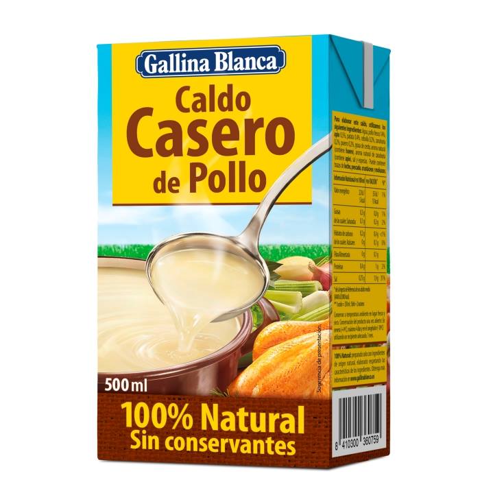 caldo casero de pollo, 500ml