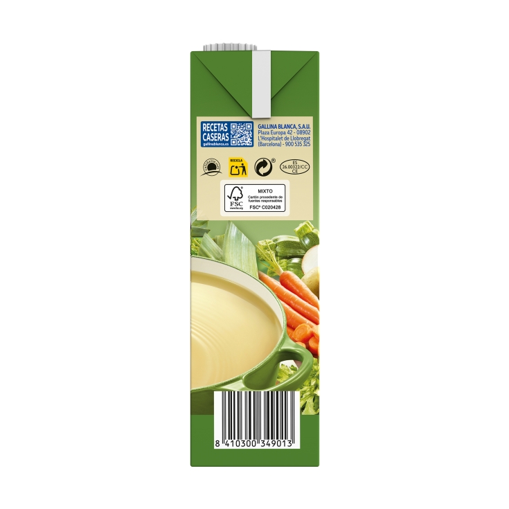 caldo casero de verduras, 1l