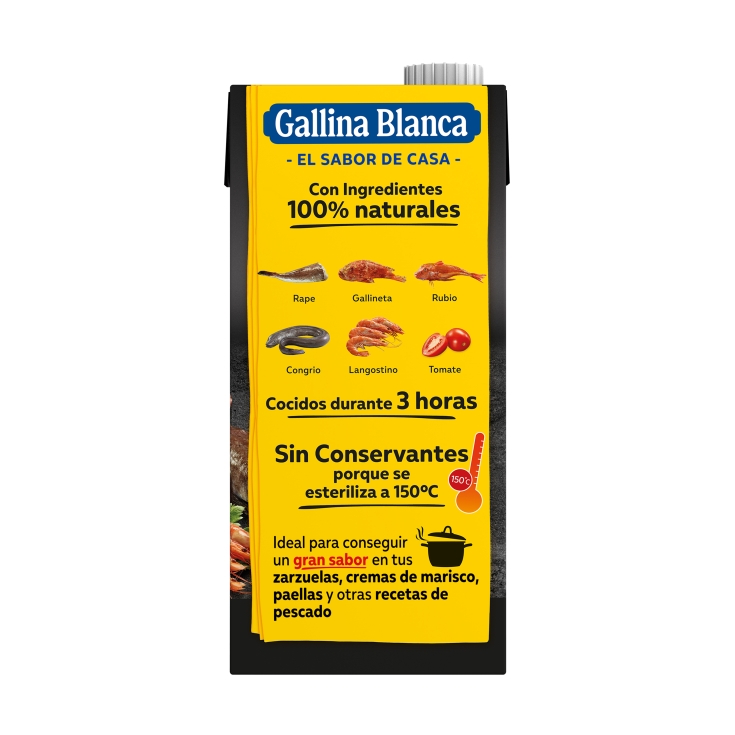 caldo fumet de pescado de roca y marisco, 1l