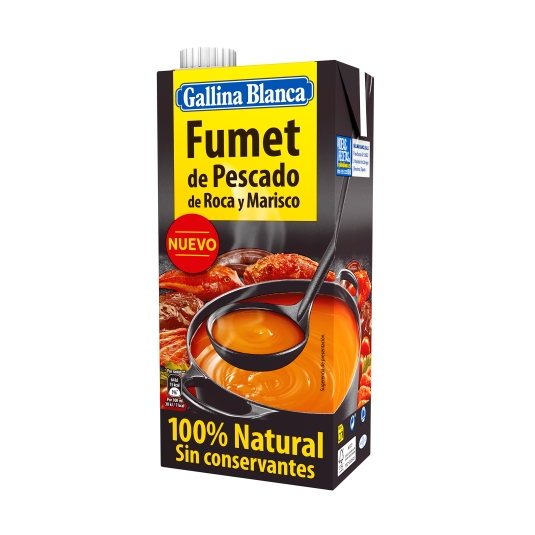 caldo fumet de pescado de roca y marisco, 1l