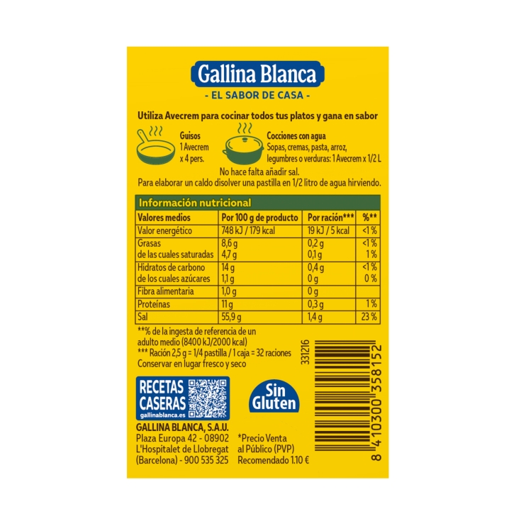 caldo vegetal, 8ud