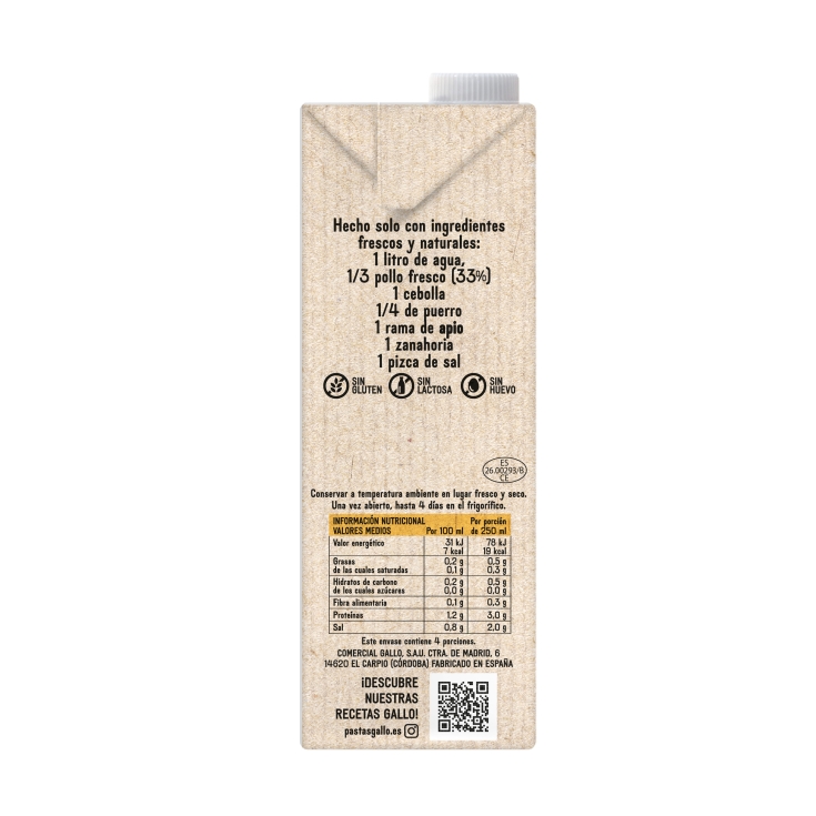 caldo pollo natural, 1l