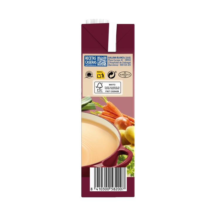 caldo casero pollo con jamón, 1l