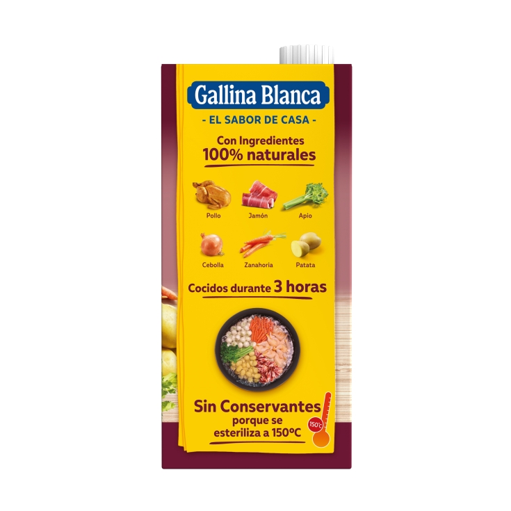 caldo casero pollo con jamón, 1l