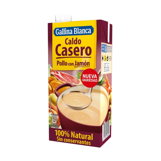 caldo casero pollo con jamón, 1l