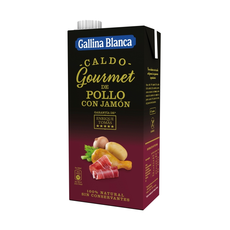 caldo gourmet pollo con jamón, 1l