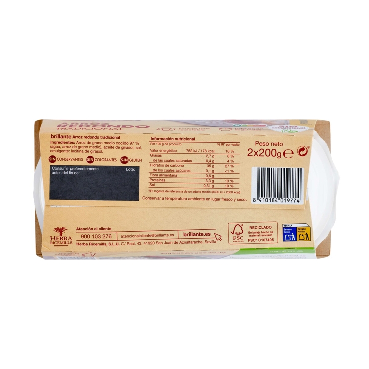 arroz redondo vasitos, pack-2