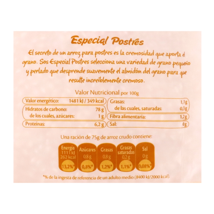 arroz especial postres, 500g