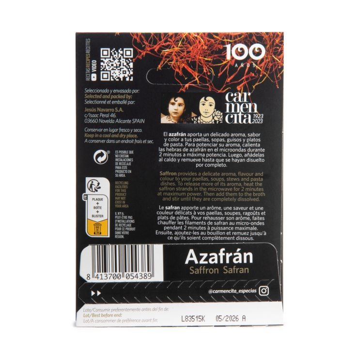 azafrán hebras, 0.375g