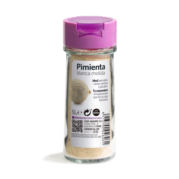 pimienta blanca molida, 50g